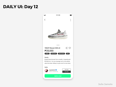 DAILY UI: Day 012 [E-Commerce Shop] dailyui dailyuichallenge dailyuiux dailyuiuxchallenge dailyuiuxdesign ui uiux