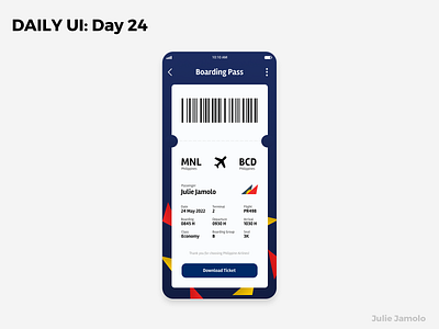 DAILY UI: Day 024 [Boarding Pass] dailyui dailyuichallenge dailyuiux dailyuiuxchallenge dailyuiuxdesign design ui uiux