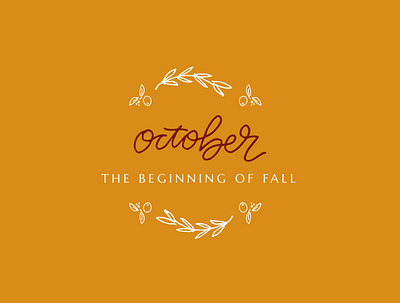 Golden October design illustration lettering