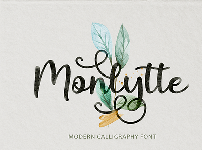 Monlytte calligraphy fonts logo opentype watercolor