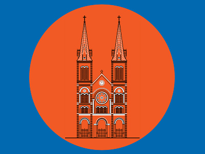 Notre-Dame Cathedral Basilica of Saigon adobe art church church design hcmc illustration notredame sketch tower