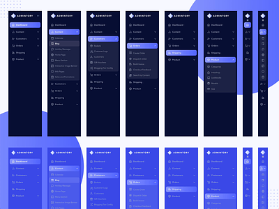 Admintory Menus animation app collapse collapsed dark dashboard dashboard menu ecommerce interaction left menu menu menu design navigation bar navigation design ui ux web app