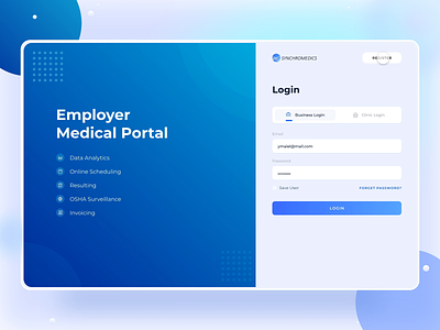 Sychromedics Registration Process animation app clean design dashboard form icons illustration login form login screen medical registration registration flow splash tabs ui interaction web application web login web registration webapp webapp design