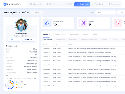 Employees & Profile Screen by Moinul Ahsan on Dribbble