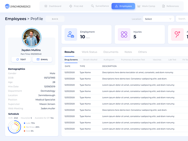 Employees & Profile Screen by Moinul Ahsan on Dribbble