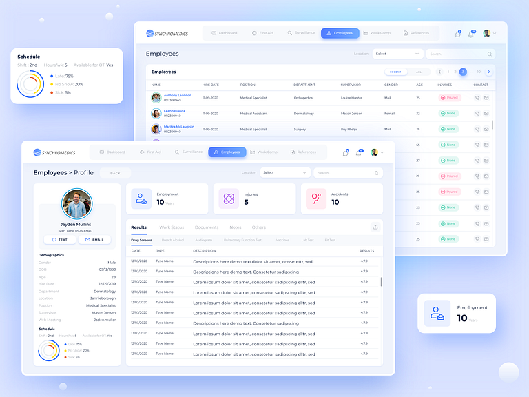 Employees & Profile Screen by Moinul Ahsan on Dribbble