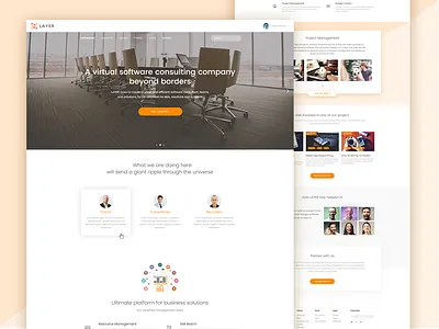 LAYER - Software Consulting Company Website agency business landing business solution consultant hire home home page marcket place profile software software management team