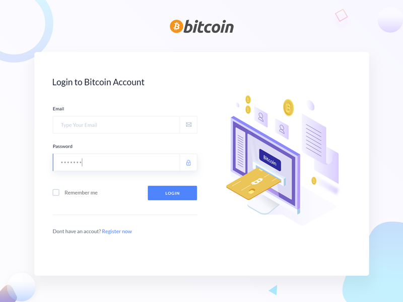 Bitcoin Login by Moinul Ahsan for Devloon on Dribbble