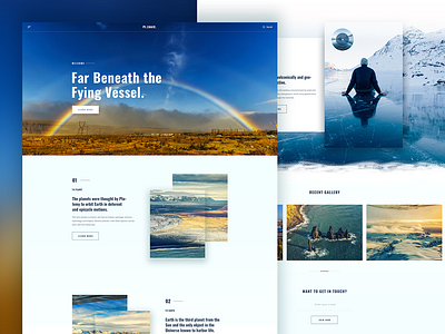 Planet.Earth.Iceland homepage landing page photo manipulations travel typography ui ux