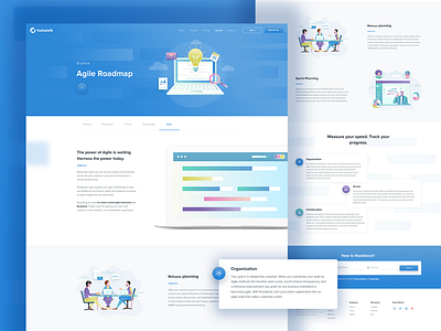 Explore "Agile Roadmap" Page agile agile roadmap communication feedback dependencies goals milestones home page illustrations integrations landing page product road map roadmap team collaboration