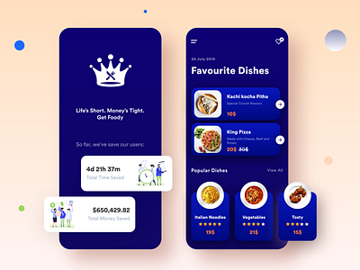 Food Delivery App Concept app card cart food app gradient icon illustration menu restaurant reviews ui ui ux welcome page