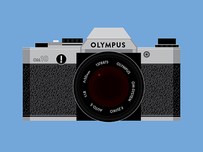 Olympus OM10 camera film illustration illustrator olympus vector vintage