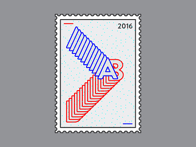 2016 Stamp 2016 letters mail print stamp typography