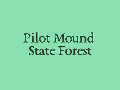 Pilot Mound State Forest branding challenge design forest logo logotype opentypefoundry typeface typography