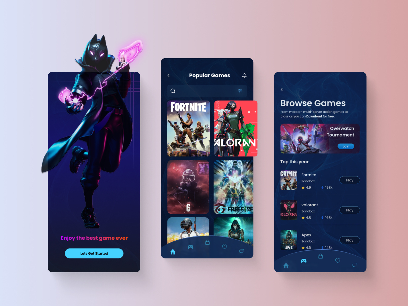 Gaming App UI Design & Prototype by Team Opedia on Dribbble
