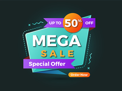 Mega Sale Special Offer Banner abstract banner banner design templates banner idea banner template gradient graphic design mega offer mega sale mega sale banner sale banner sale design sale post social media post design special discount template