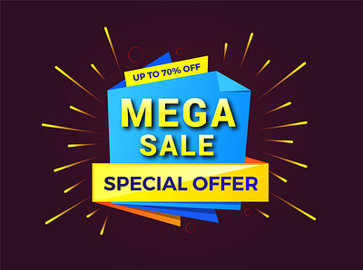 Mega Sale Special Offer Banner Design abstract banner banner design banner design templates banner idea banner template branding graphic design illustration mega offer mega offer text effect mega sale offer sale banner sale design special discount special offer text effect