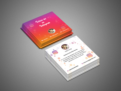 Instagram Card business card card elegant instagram instagram card mini card modern card personal card print ready square business card