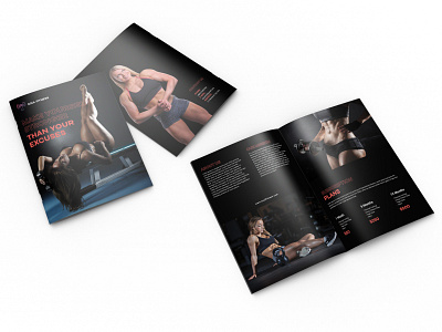 FITNESS Bifold Brochure bifold bifold brochure black body brochure design business creative exercise fitness fitness brochure