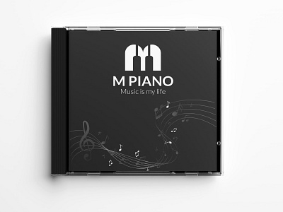 M PIANO Logo black and white creative logo elegant m letter logo melody minimalist logo music logo paino piano logo simple
