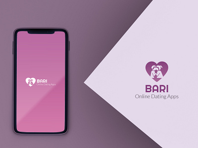 BARI apps Logo agency logo apps logo branding creative logo date dating logo heart logo love online dating romance