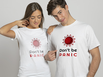 Don't be PANIC, T-shirt Design black black t shirt corona coronavirus covid19 novel corona red tshirt tshirt tshirt design virus