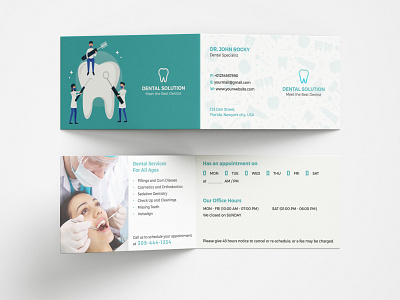 Dental Folded Business Card bifold businesscard clinic company dental dental clinic dentist doctor folded folded businesscard