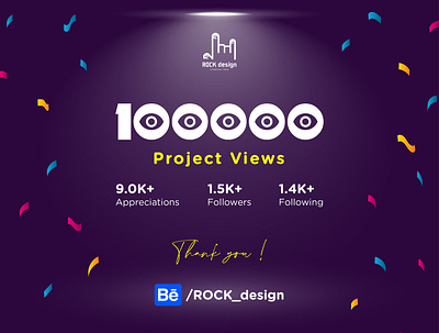 100000 Project Views 100000 100k appreciation follow me followers following project view thank you thanks