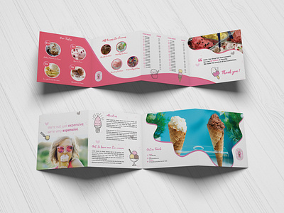 Ice Cream Shop  4 FOLD SQUARE BROCHURE