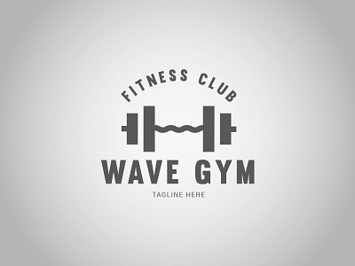 WAVE GYM Logo aerobic bodybuilder bodybuilding dumbbell equipment exercise fitness gym trainer wave