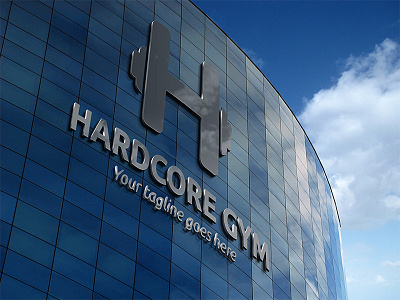 Hardcore Gym Logo bodybuilding center club exercises fitness gym health instructor logo sport weight workout