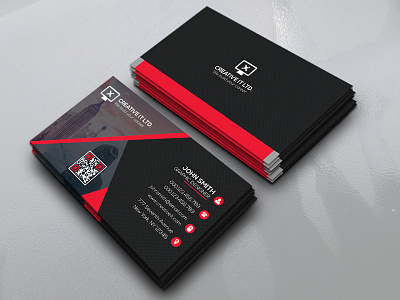 Creative Business Card both side design business card creative modern design official pack package print professional red simple standard