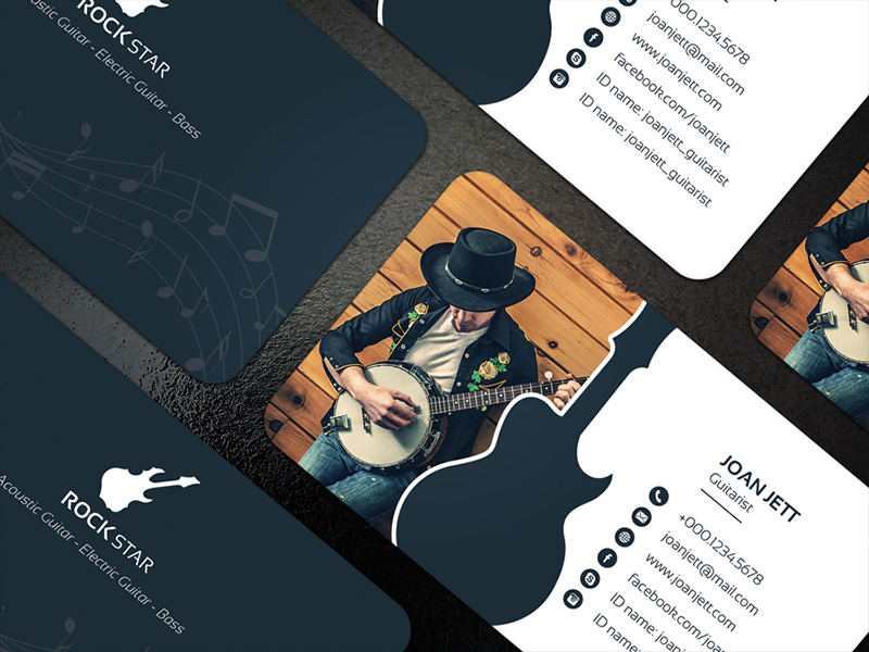 Guitar Musician Business Card By ROCK Design On Dribbble   Guitar Musician Business Card 03 