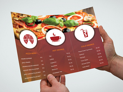 Pizza Place Trifold Brochure brochure cafe dinner fast food hotel menu online pizza pizza menu pizza place restaurant trifold