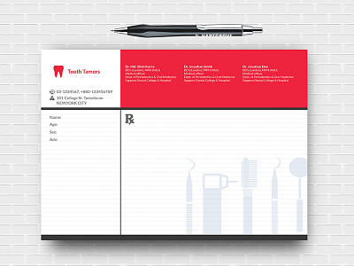 Prescription Pad clinical dental care dentist doctor healthcare hospital injection medecine medical nurse prescription pad white teeth