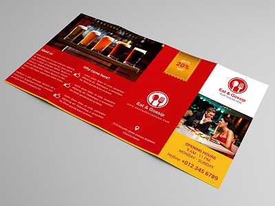 Eat & Gossip Four Fold Brochure / Menu cafe cold drinks dinner eat gossip fast food four fold brochure hot drinks hotel menu open hours pizza restaurant