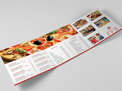 Pizza Place Square Trifold Brochure