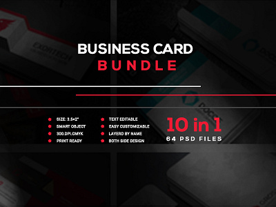 Business Card Bundle 10 in 1 10 in 1 both side design bundle business card corporate creative elegant modern personal photography professional stylish