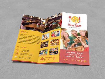 Pizza Place Z Fold Brochure brochure cafe dinner fast food hotel menu online pizza pizza menu pizza place restaurant z fold brochure