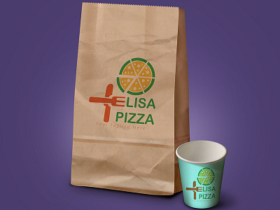 Elisa Pizza Logo bread cheese delivery dining eat fast food hot logo mushroom order pizza restaurant