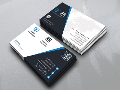 Creative Center Business Card attractive awesome both side design business card cool corporate creative design modern design simple standard