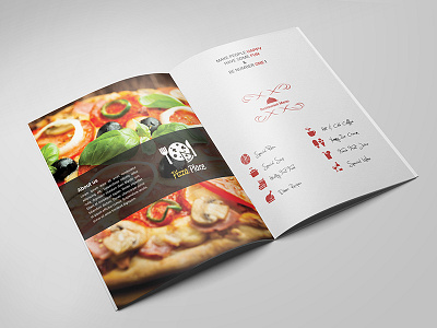 14 Pages Brochure Catalog 14 pages brochure catalog cold drinks dinner eat gossip fast food hot drinks hotel menu open hours pizza restaurant