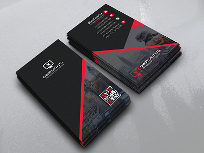 Creative Business Card both side design business card creative modern design official pack package print professional red simple standard