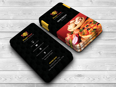 Pizza Place Business Card business card chef business card dining eat fast food identity menu modern business card pizza pizza place restaurant business card shop