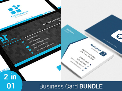 Business Card Bundle 2 in 1 both side design bundle business card corporate creative elegant modern personal professional stylish