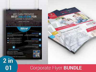 Corporate Flyer Bundle 2 In 1 2 in 1 agency bundle business flyer consulting corporate flyer internet marketing wifi