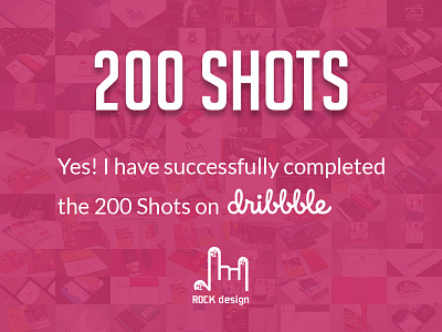 200 Shots 200 200 shots dribbble hundred monogram pink rock design shot shot 200 shots