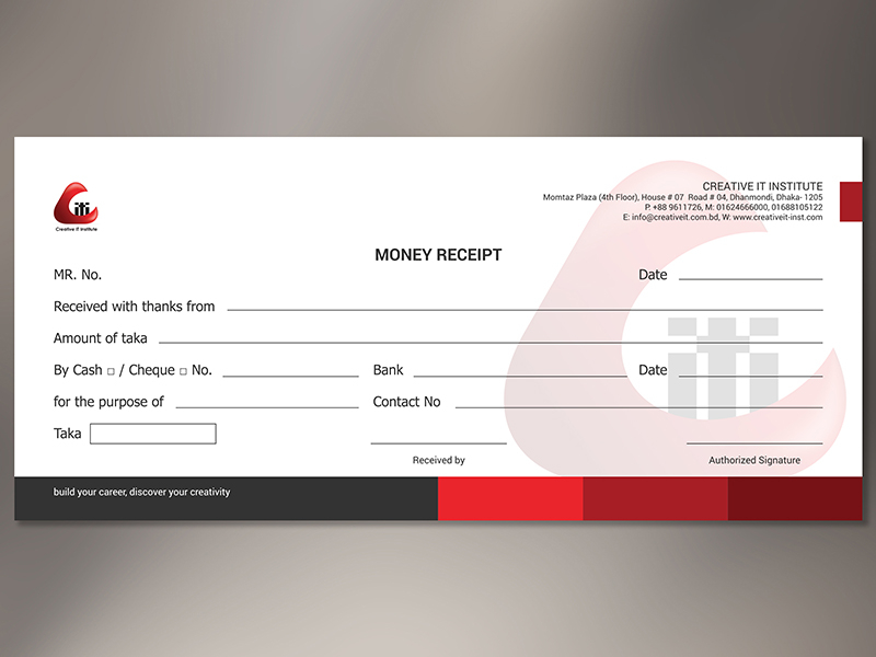 Cash receipt deals template psd