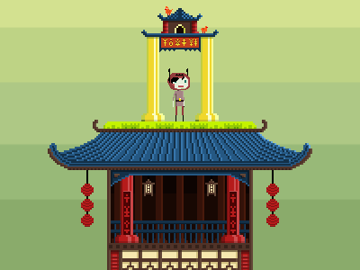 Game - Asian House adventure architecture asian china game geek house japan pixel art