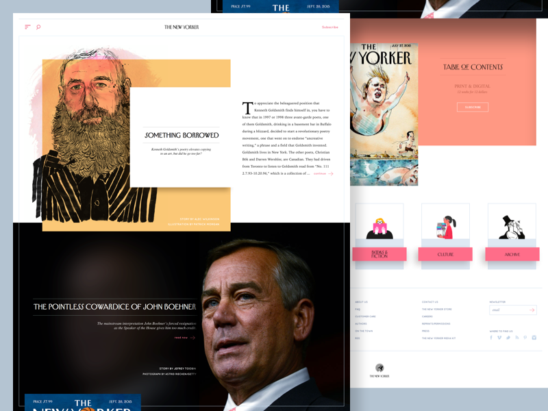 The New Yorker - Design Exploration clean colors elegant minimal mobile print web